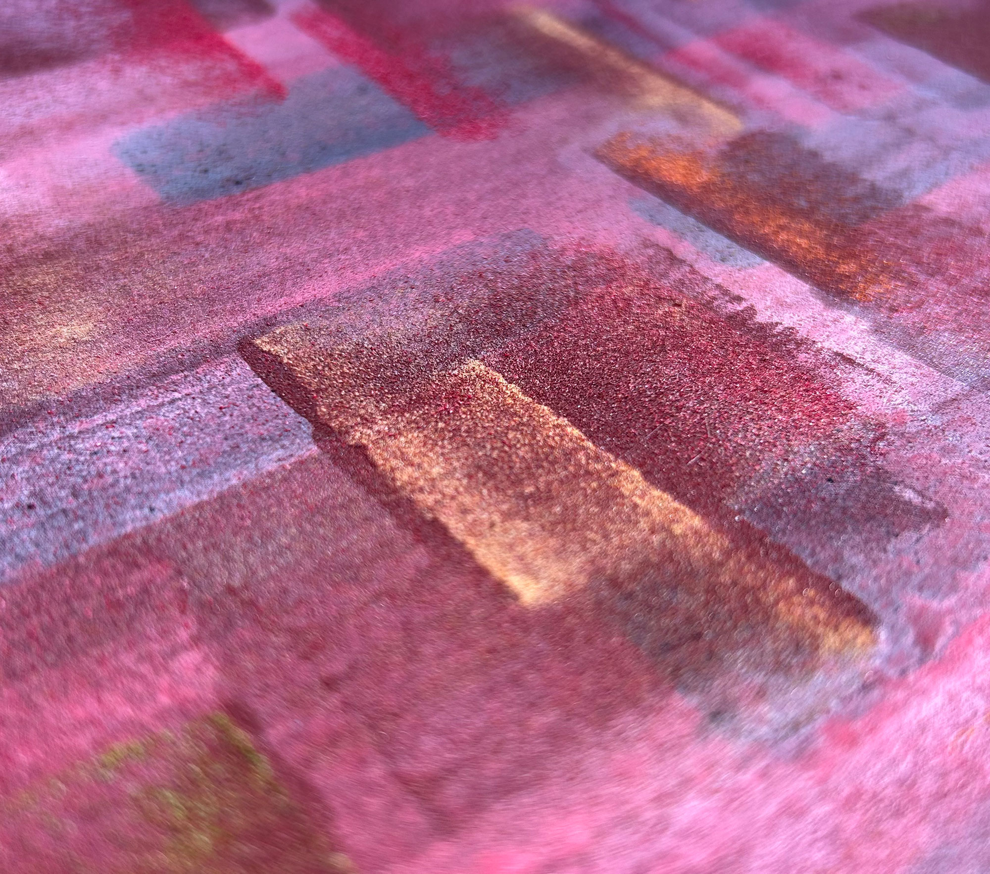 Detail of mineral and water-based pigments on washi, SUPCHO