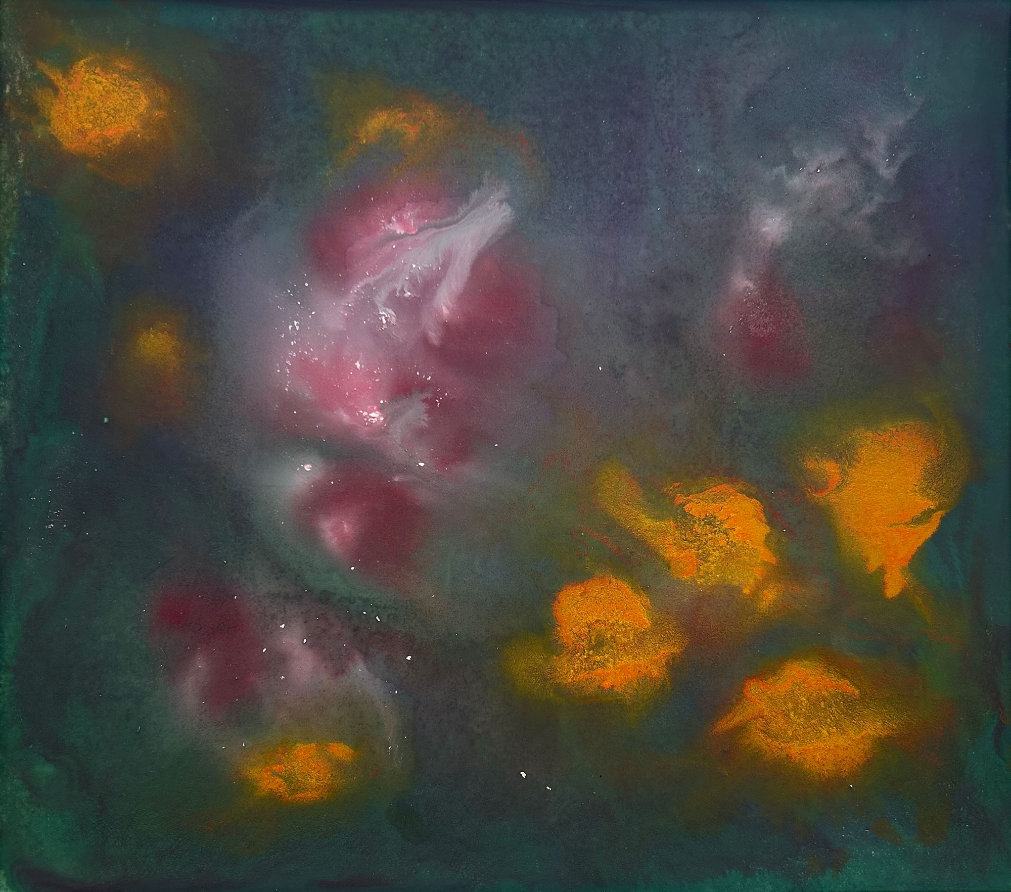 Untitled No.16, 2025 / contemporary abstract painting with mineral pigments on washi